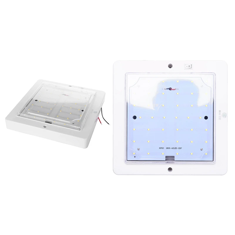 

2 Pcs 9W 12V Car Caravan Rv Led Interior Roof Ceiling Interior Lamp Dome Light, Warm Light & Cold White