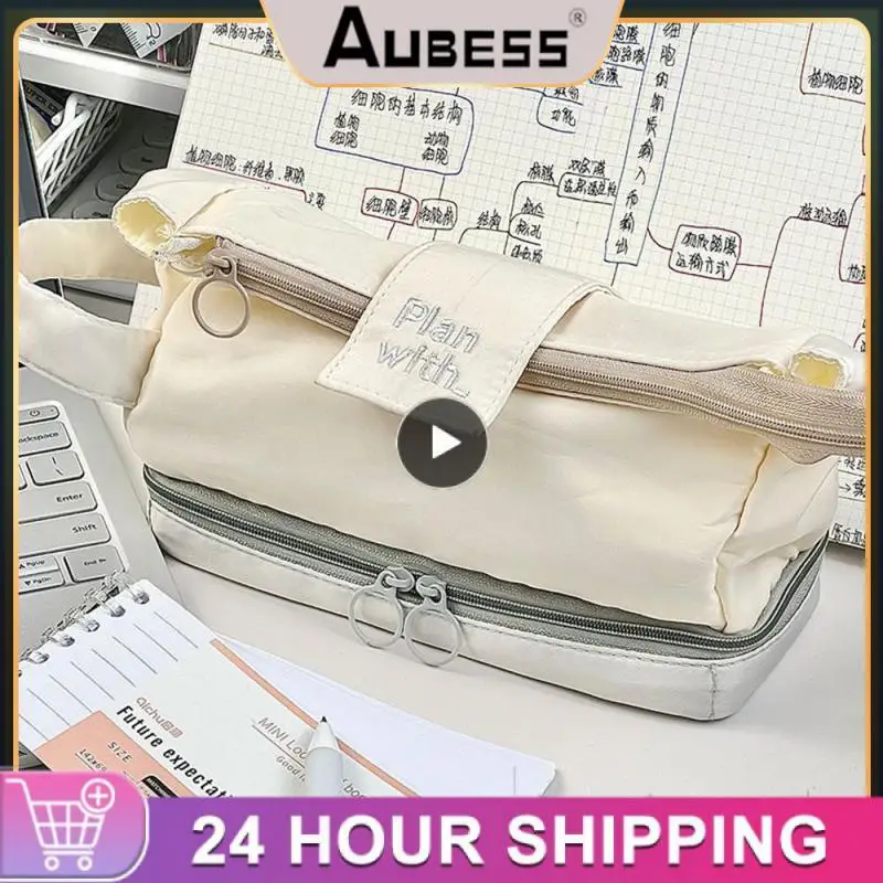 

Large Capacity Pencil Case High Quality Double Layer Large Capacity Simple Multi-function Cultural And Educational Supplies Etc