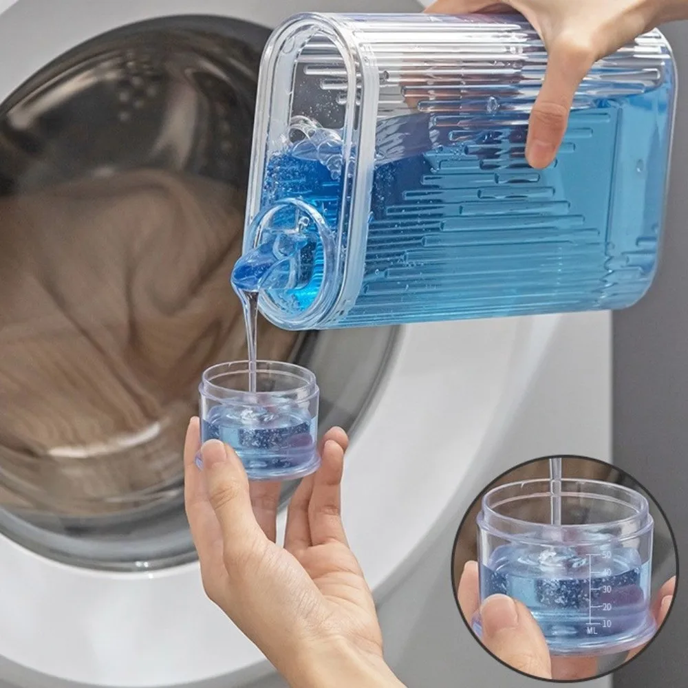 Transparent Fabric Detergent Dispenser Powder Liquid Washing Laundry Room Organization Washing Liquid Jar Container Rectangle