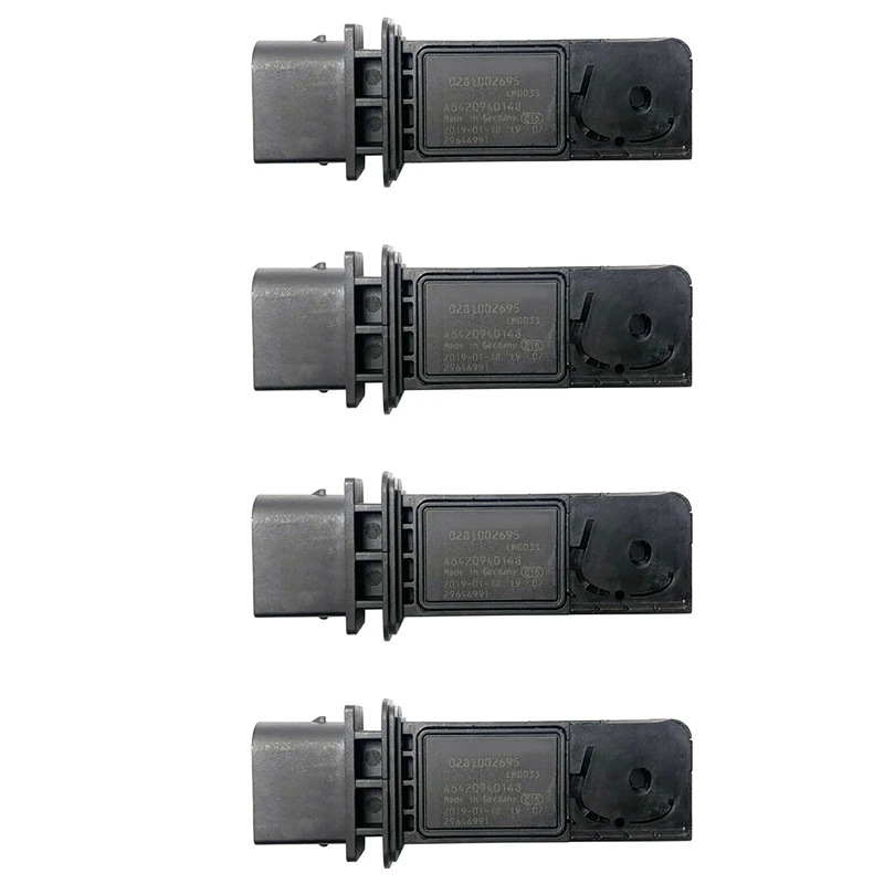 

4 шт., Автомобильный датчик расхода воздуха MAF, датчик массы 0281002695 A6420940148 для Mercedes-Benz