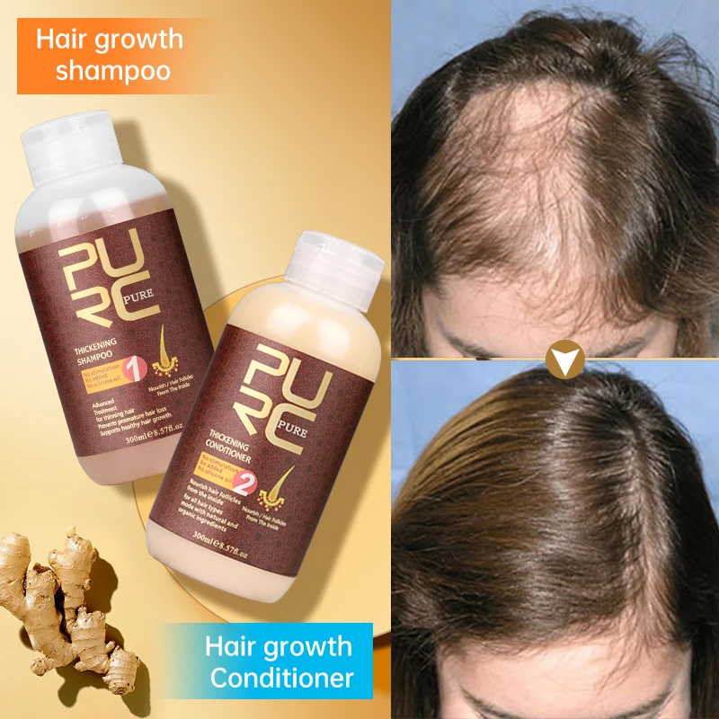 Purc Snelle Conditioner Verdikkingsmiddel Anti Haar Groeien Shampoo Set Hoofdhuid Behandelingen Haarverzorging Producten 600Ml|hair growth|hair growth loss - AliExpress