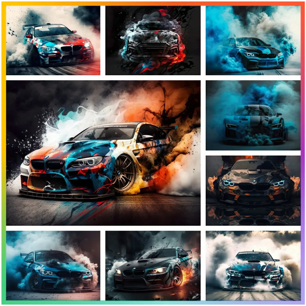 Racing Car Art RS7 RS6 E30 Diamond Painting Cross Stitch Mosaic Embroidery Pixel Novelty Drill Room Decor 5D DIY Art Children Gift