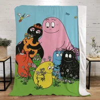 Les-Barbapapa Throw Blanket King Size Fluffy Plaid Throws Blankets for Sofa Luxury Bedding Beach Towel Home and Decoration Knee 1