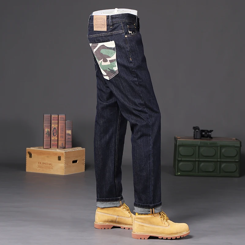 Street Fashion Men's Jeans Vintage Black Elastic Tight Spliced Bicycle Jeans Designer Hip Hop Pants Hombre