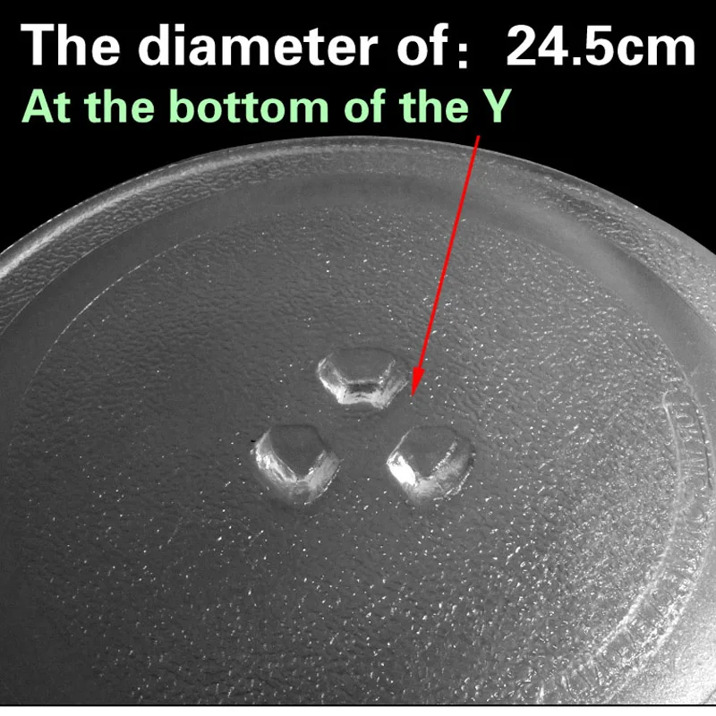 Microwave Oven Spare Parts 24.5cm Diameter Y Type Microwave Oven Glass Turntable Tray