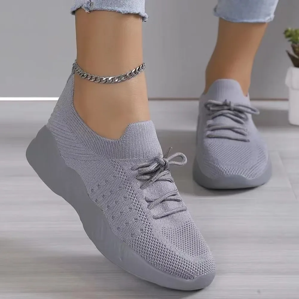 Women Mesh Breathable Casual Sneakers Lace-up Vulcanized Shoes Ladies Platform Sneakers Female Shoes Plus Size Zapatos De Mujer 4