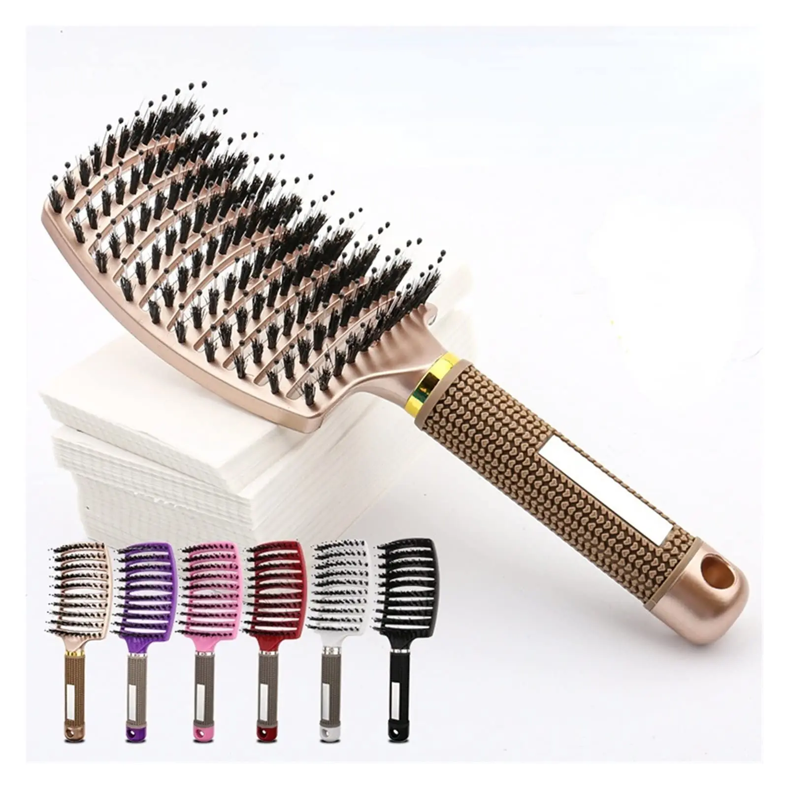Hair Brush Hair Comb Detangling Hair Brush Bristle&Nylon Women Wet Massage Comb Curly Hairdressing Salon Styling Tools 6