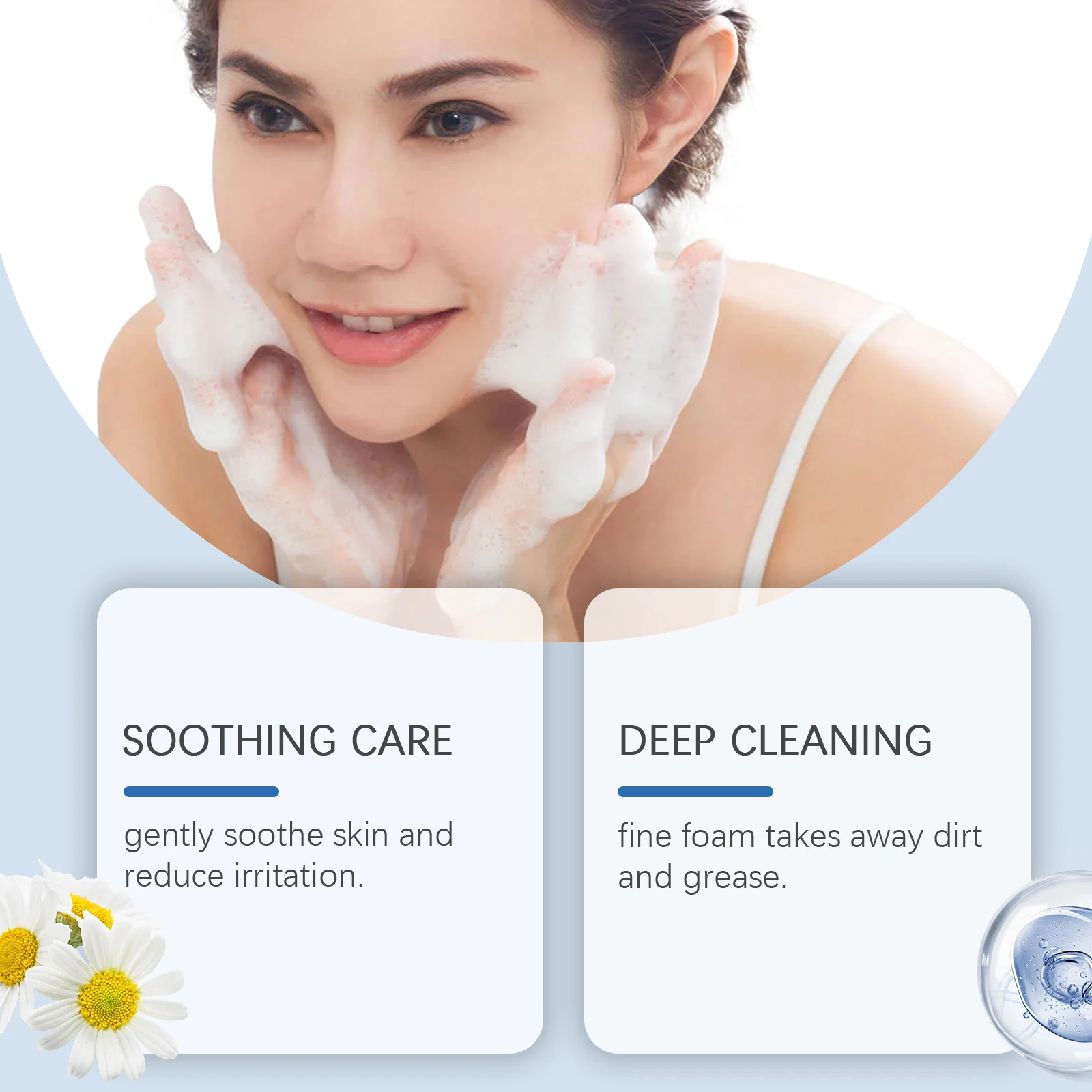 Hyaluronic Acid Cleansing Foam Gentle Moisturizing & Nourishing Oil Control Brightening Rejuvenation Face Wash Foam Face Cleanse 5