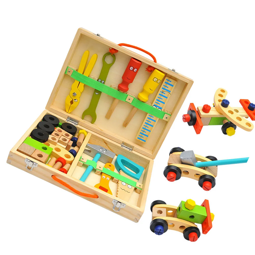 

Childrens Simulation Toolbox Toy Cartoon Toolbox Set Pretend Play Repair Tools Kit Disassembly Repair and Maintenance Tools