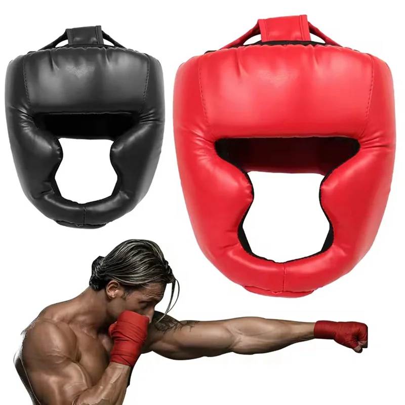 ELOS-Full Face Boxing Headgear Adjustable Head Guard Karate Muay Thai Training Protection Boxing Headgear