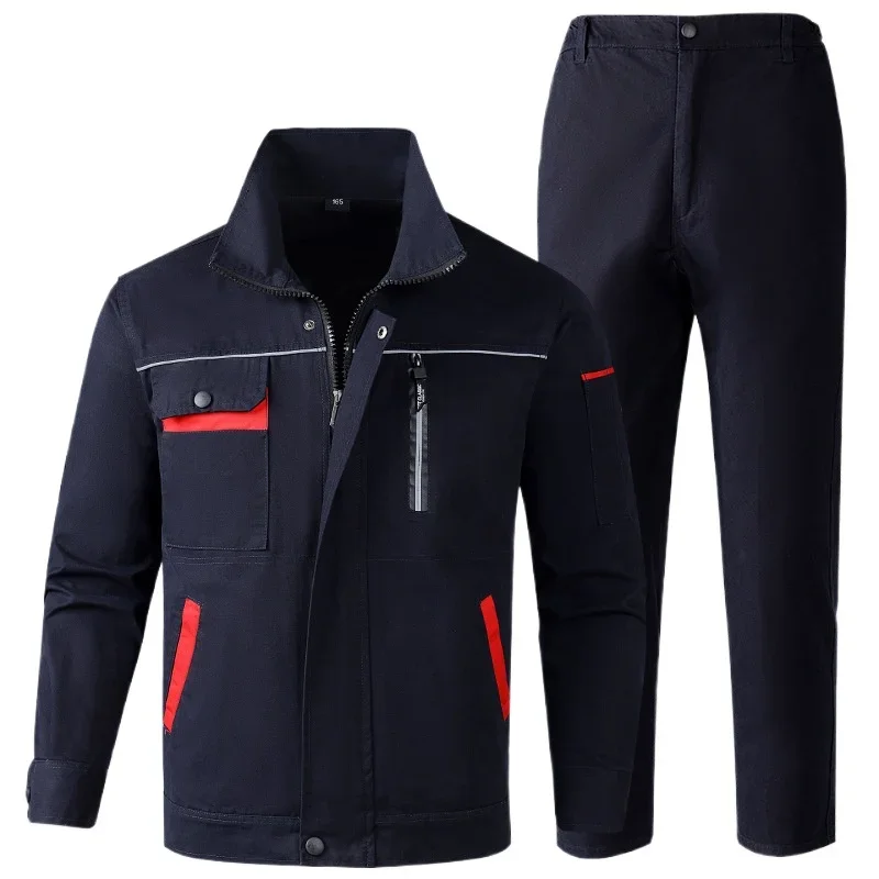 Cotton Spring and Autumn Reflective Strip Anti Scalding, Anti Cutting, Wear Resistant Workwear Workshop Clothing Work Clothes
