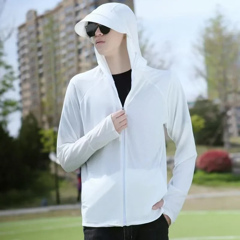 thumbnail image 1 of Ropa de protección solar para hombres y mujeres, pareja, malla de seda de hielo, protección Uv, ropa de pesca, ropa fina y transpirable para el sol para hombres, 1 of 5