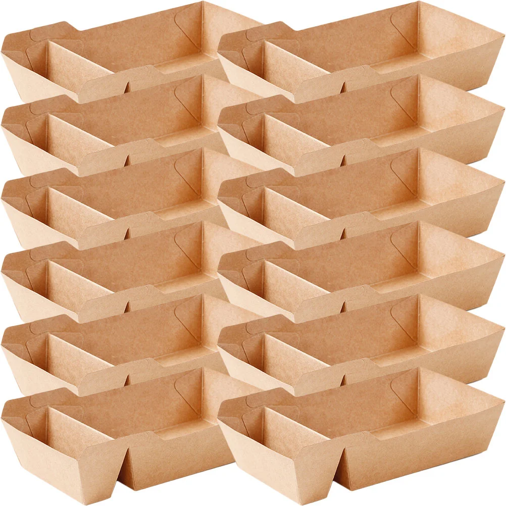 

Food Paper Trays Boats Snack Nacho Fried Serving Container Takeaway Boxes French Basket Containers Tray Box Disposable Dog Hot