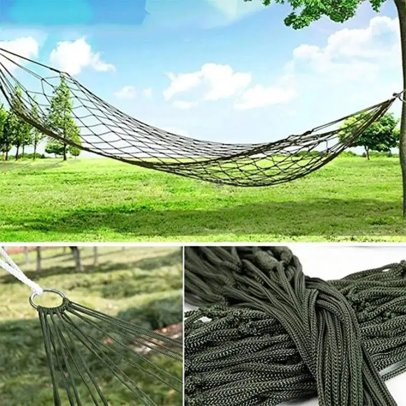 Camping Hammock Outdoor Hammock Swing Portable Outdoor Sport Hammock Camping Hammock Mesh Net for Garden Beach Yard Travel Swing Hanging Bed