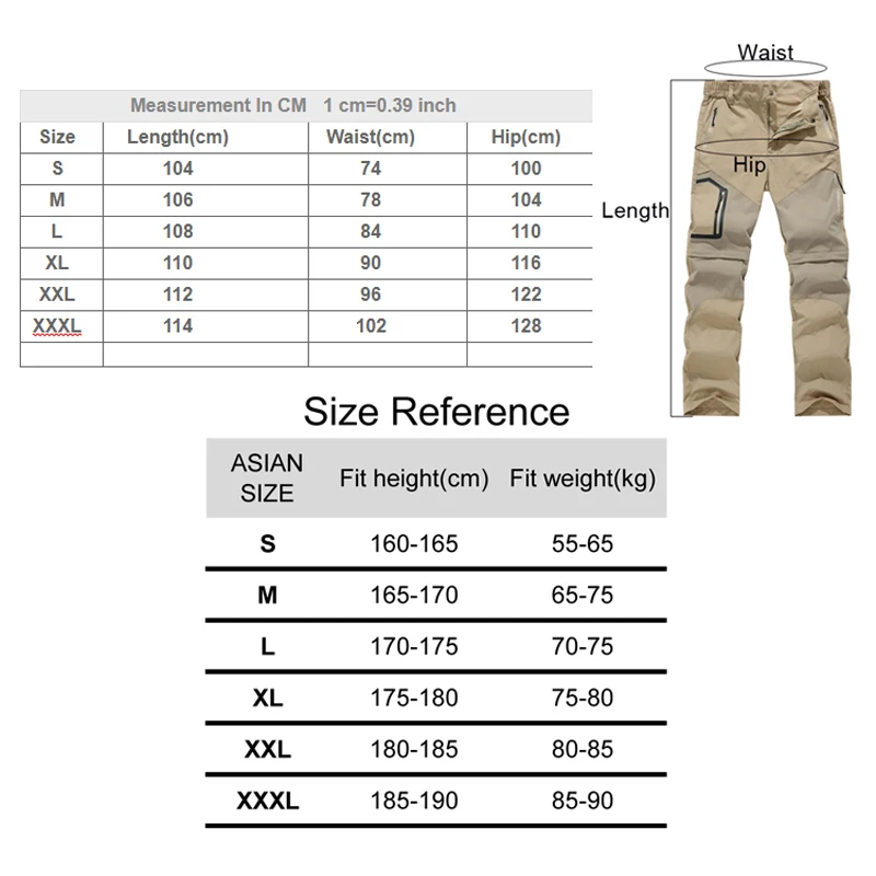 Men′ S Convertible Quick Dry Stretch Zip-off Upf 50+ Cargo Pants for  Tactical Camping Fishing Hiking - China Sport Pant and Trousers price