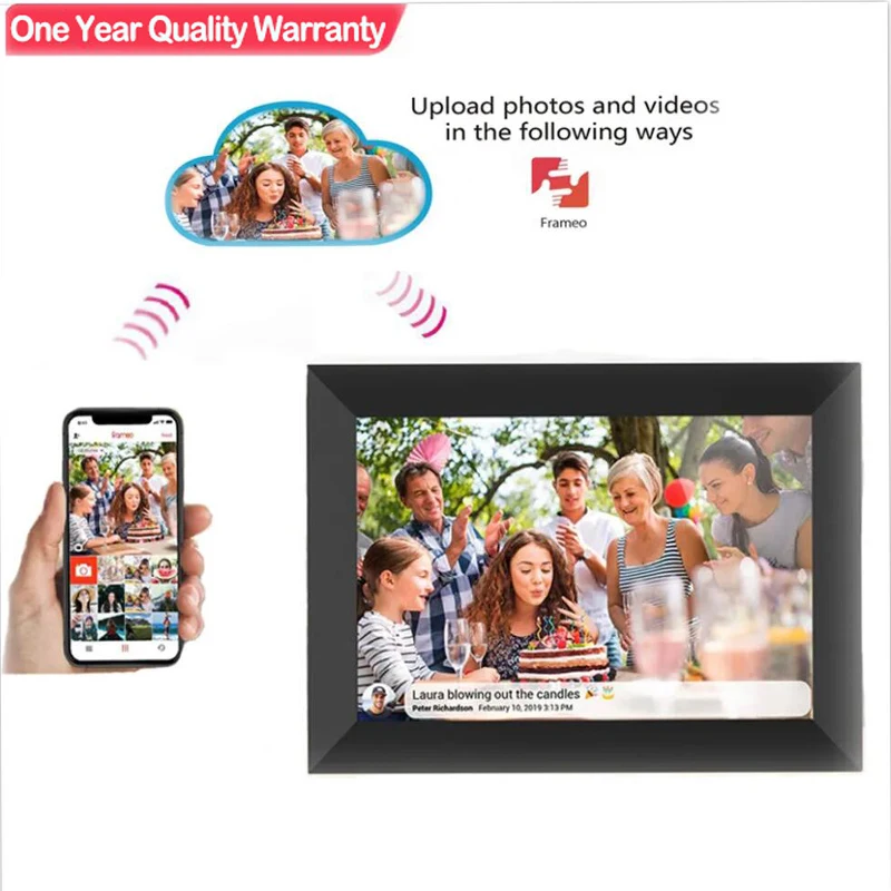 WiFi Frameo Digital Photo Frame 10.1 Inch 32GB Smart Digital Picture Frame with 1280x800 IPS HD Touch Screen