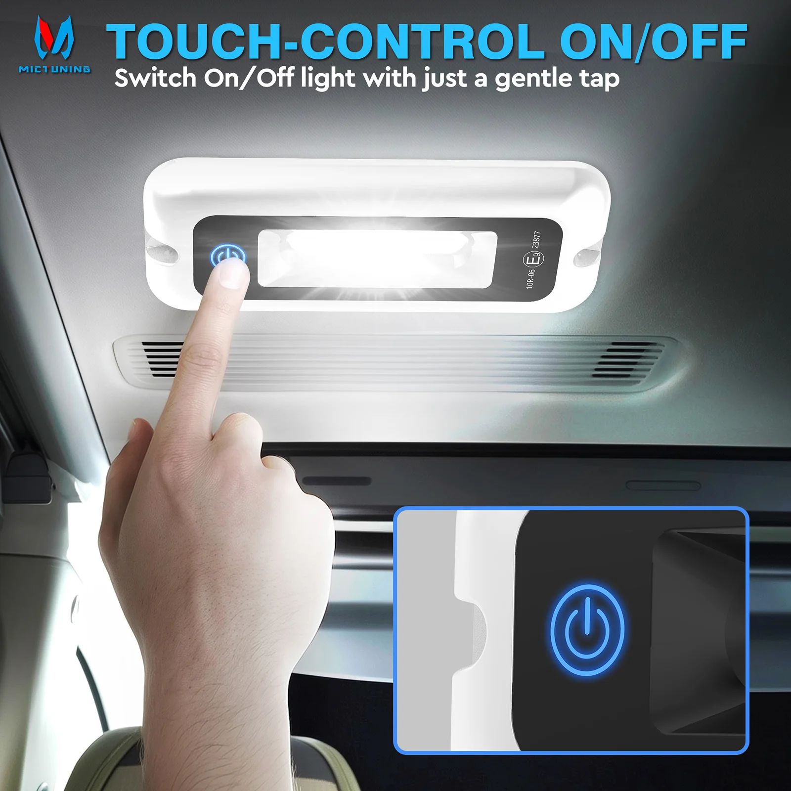 MICTUNING 4 Inch Interior Touch Porch Light Waterproof LED Utility RV Awning White 6000K Outdoor Lights For SUV Camper Trailer