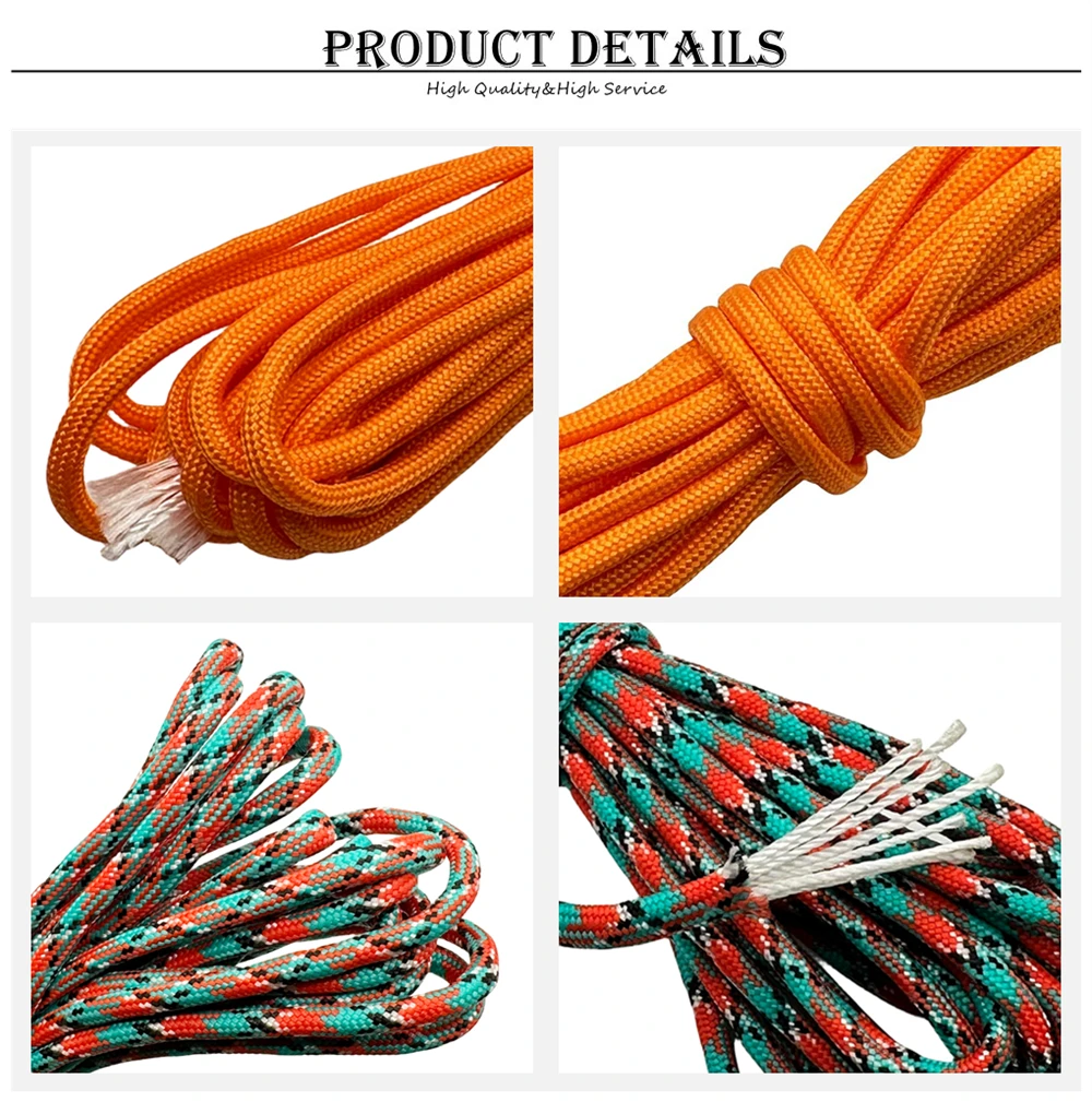 1 Stück 100FT 550 Paracord Fallschirmschnur Lanyard Mil Spec Typ III 7-Strang-Kern zum Klettern, Camping, für Schnallen, Armbänder 41-80 – Detail 8