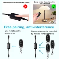 DC 5V 12V 24V 433MHz Wireless RF Remote Control Switch Power ON/OFF Suitable for LED Light Strip Reading Lamp Light Fan - Image 5