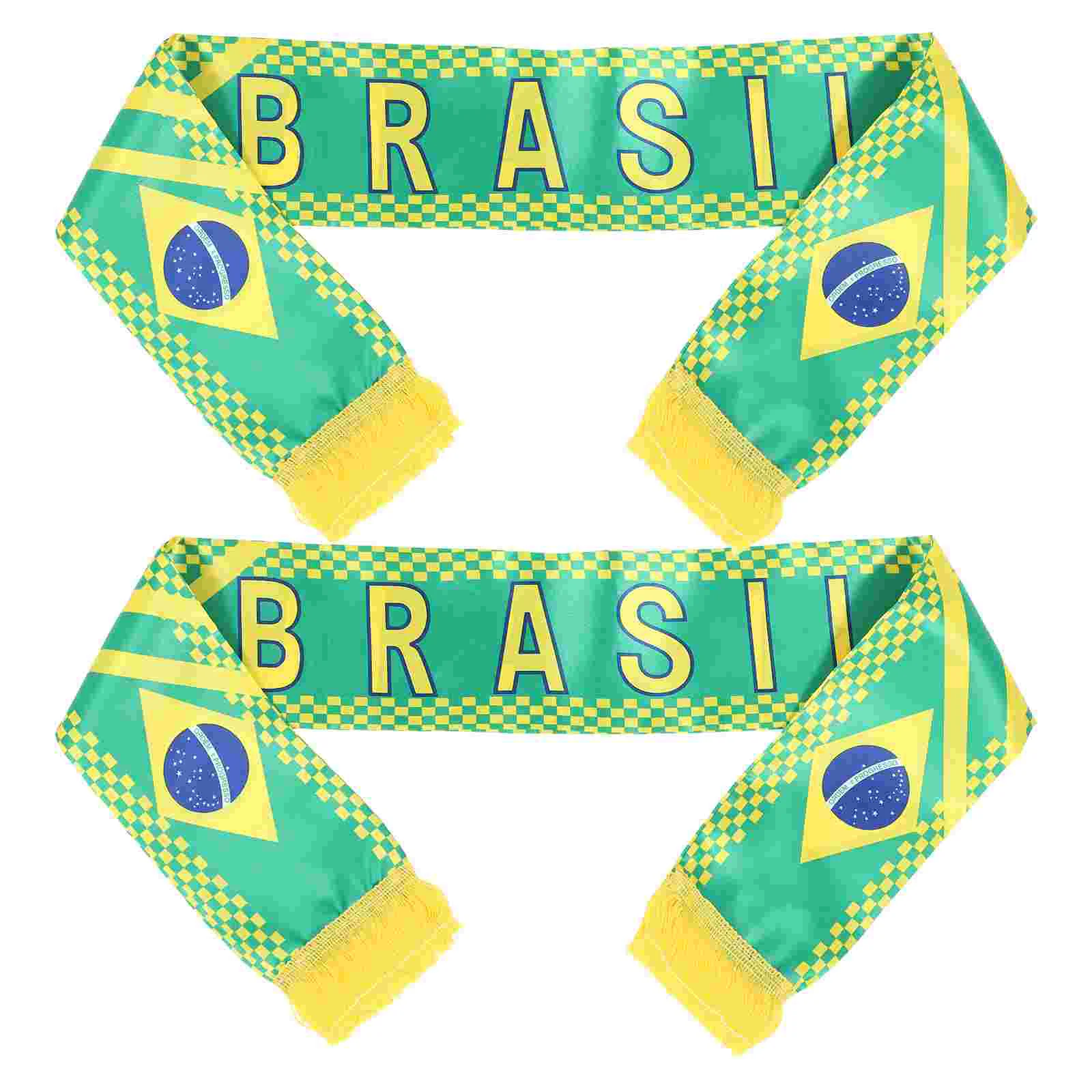 

2 Pcs Fans Scarf Patriots Knit Football Soccer Scarfs Italian Gifts Satin for Sports Men and Women The