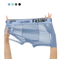Ice InjCool-Boxers doux et confortables pour hommes, slips pour abonnés, sous-vêtements en maille respirante, troncs extensibles, 1PC 1