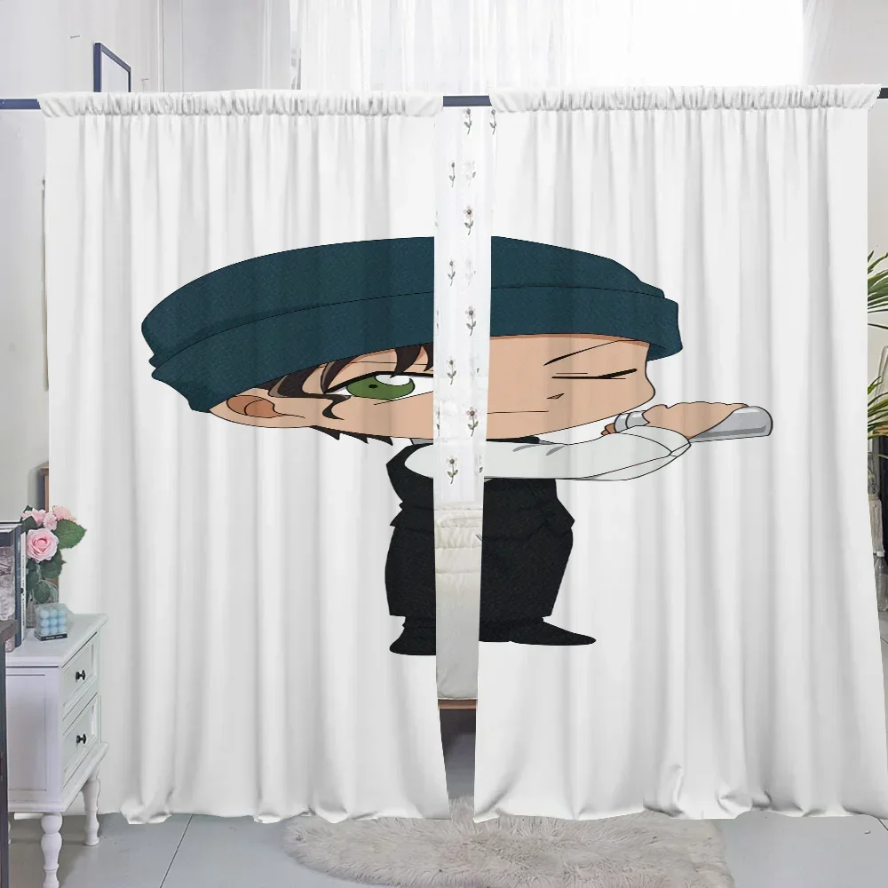 Window Kitchen Curtains for Living Room 2 Pieces Blackout Curtains Door Curtain D-detective C-conan Bedroom Decoration Partition 4