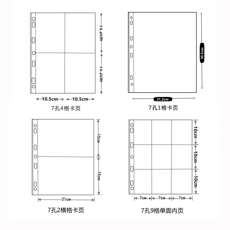 Sharkbang 10 قطعة A4 الموثق الأكمام 7 ثقوب بطاقات...