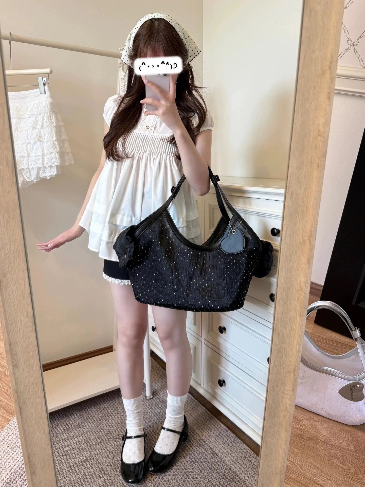 Fashionable Vintage Messenger Bags New Polka Dot Handbag Korean-style Large-capacity Tote Bags Versatile Comfortable Casual Bags