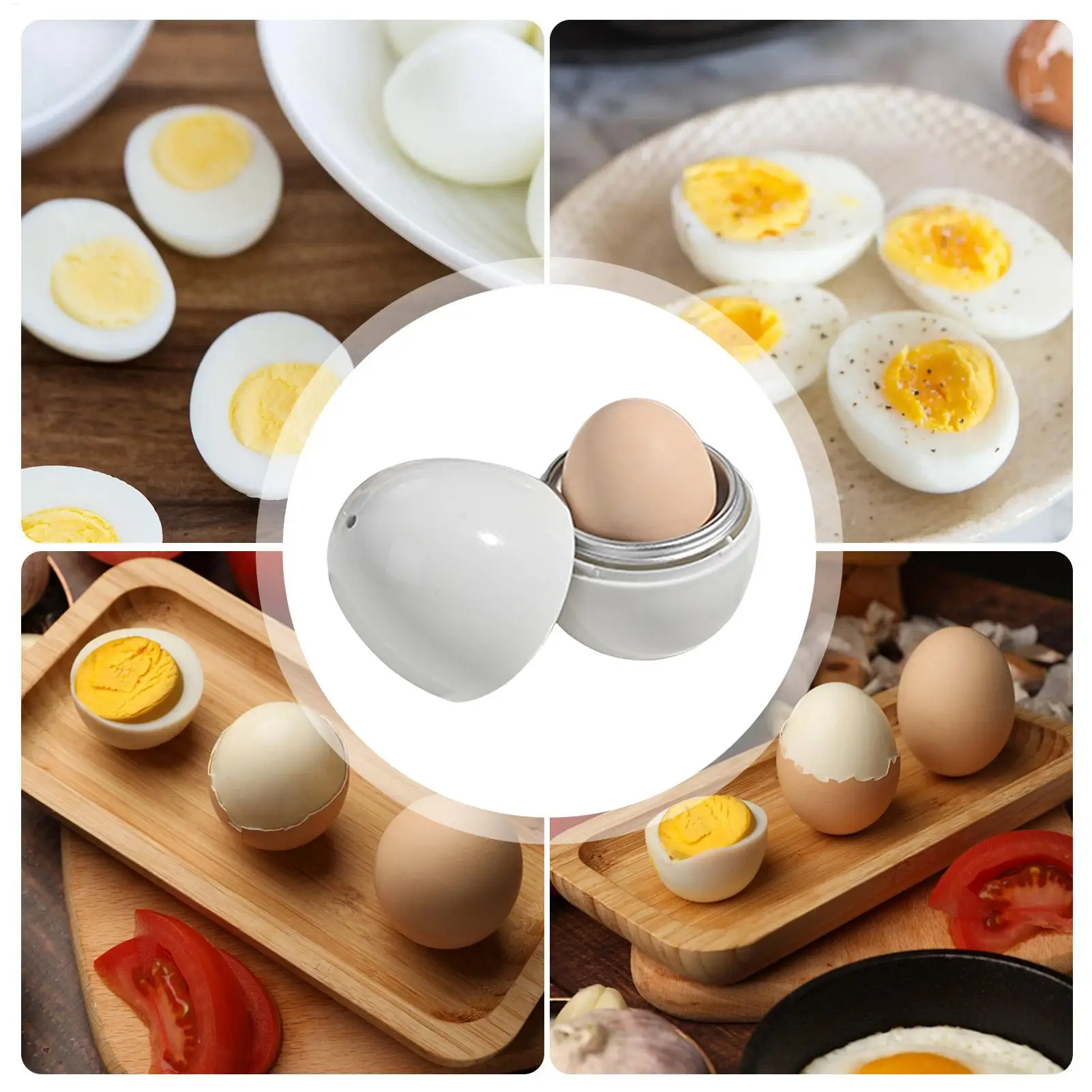 Olla multifuncional para microondas con forma de huevo, 1/4 rejillas, profesional, blanco, para hacer huevos hervidos, v