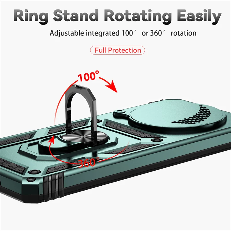 Shockproof Armor Ring Phone Case with Lens Protection for Honor Magic4 Lite 5G and X9
