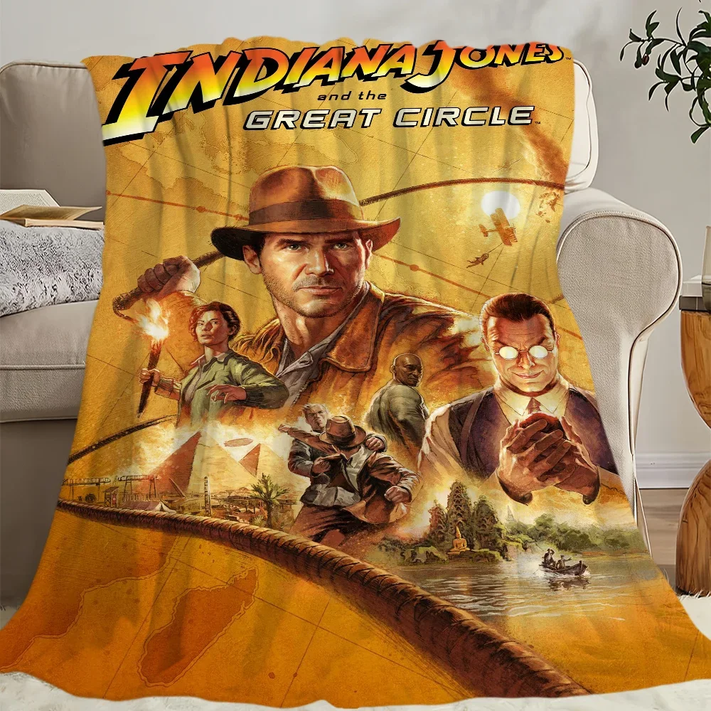 Indiana Jones And The Great Circle Skicomfort Warm Soft Home Lunch Blanket Suitable For LivingRoom Office Daily Travel Gifts 6