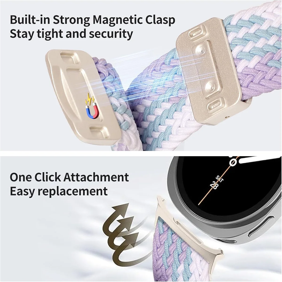 Magnetic Braided Wristband Replacement Strap