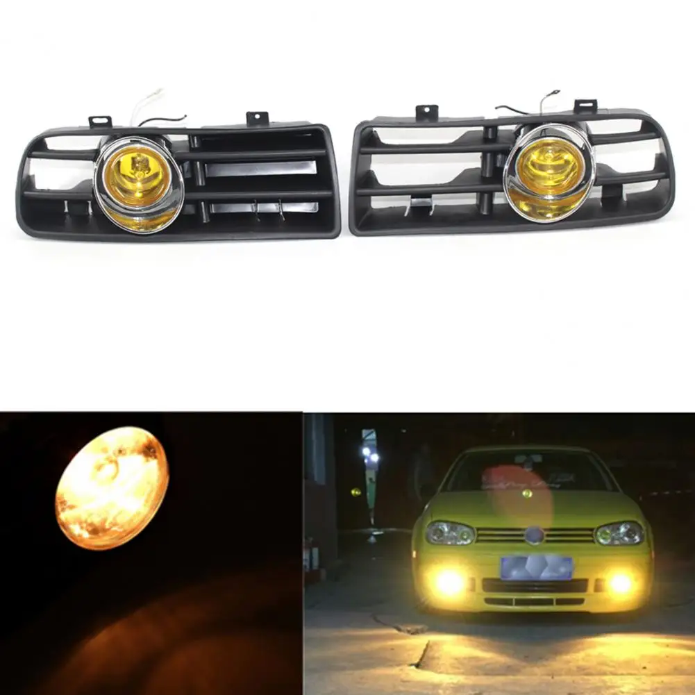 2 Luci LED Fendinebbia Anteriori Per Golf 4 Mk4 - Griglia Nera Con Cablaggio Completo