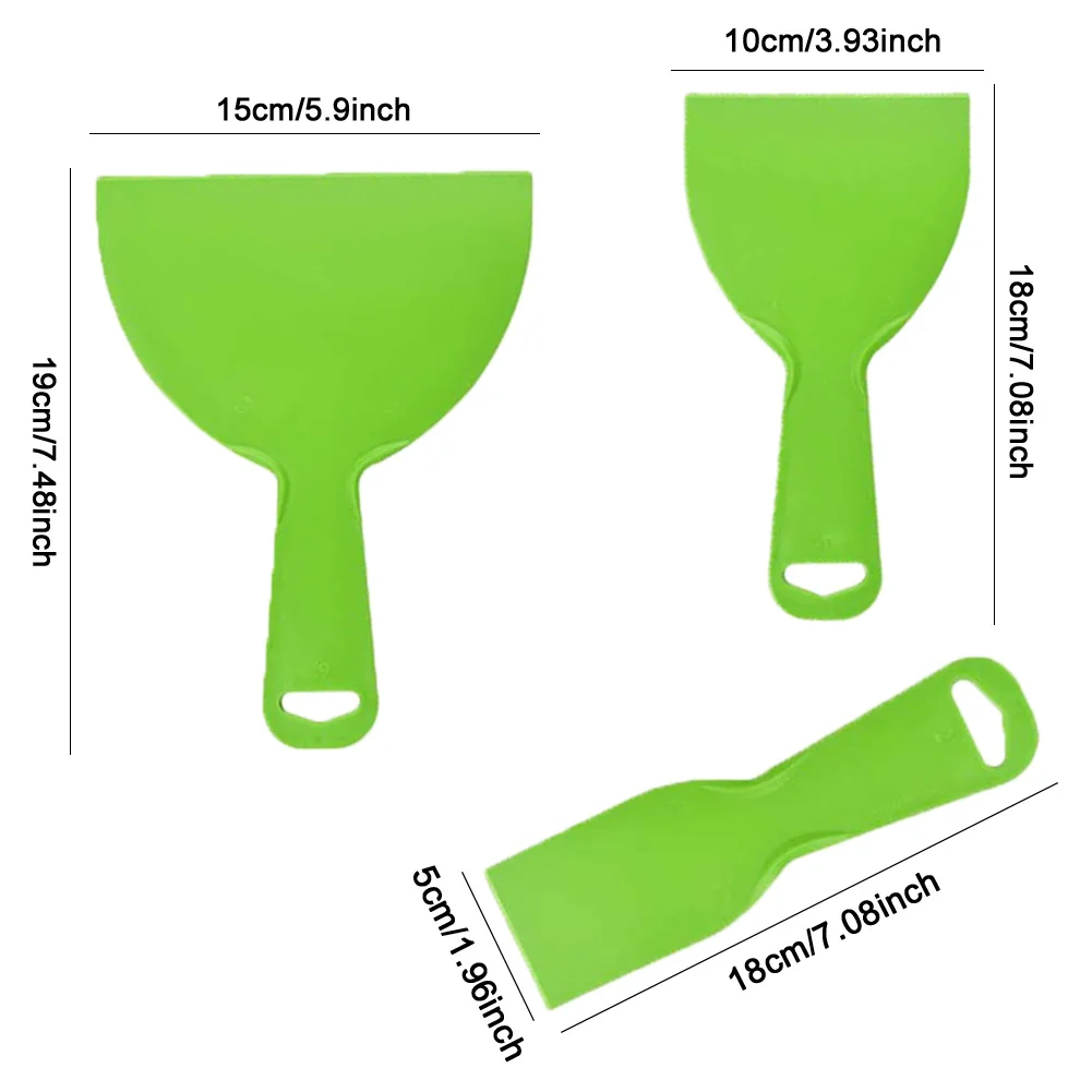 5 Pcs Plastic Putty Spatula Set Wallpaper Scraper Car Painting Spatula Scrapers for Spackling Patching Decals Wallpaper Remover