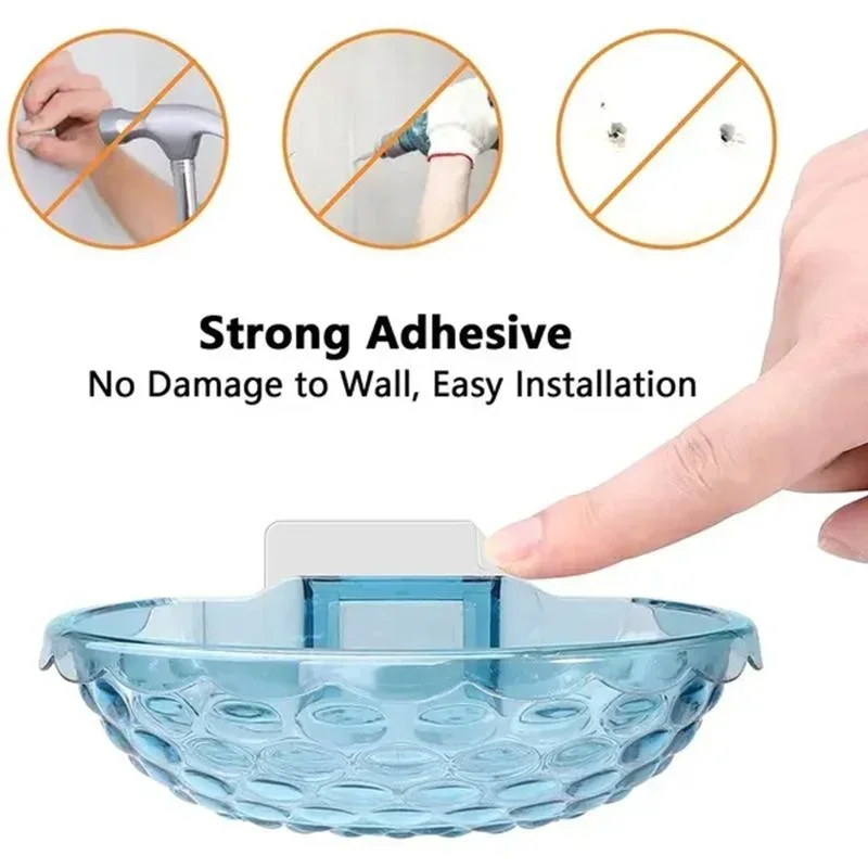 1 Pc Sink Adhesive Soap Holder Soap Dishes Sponge Container with Wall Hook for Shower Kitchen Bathroom Accessories 5