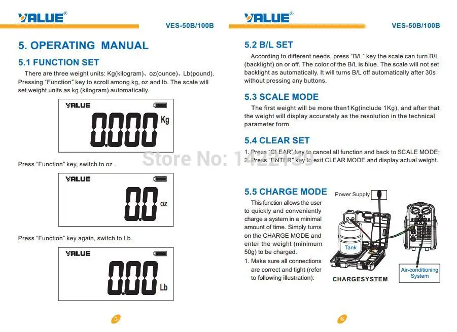 VALUE 50kg Digital Refrigerant Charging & Recovery Scale HVAC AC Programmable Refrigerant Weighing Scale detail image 5