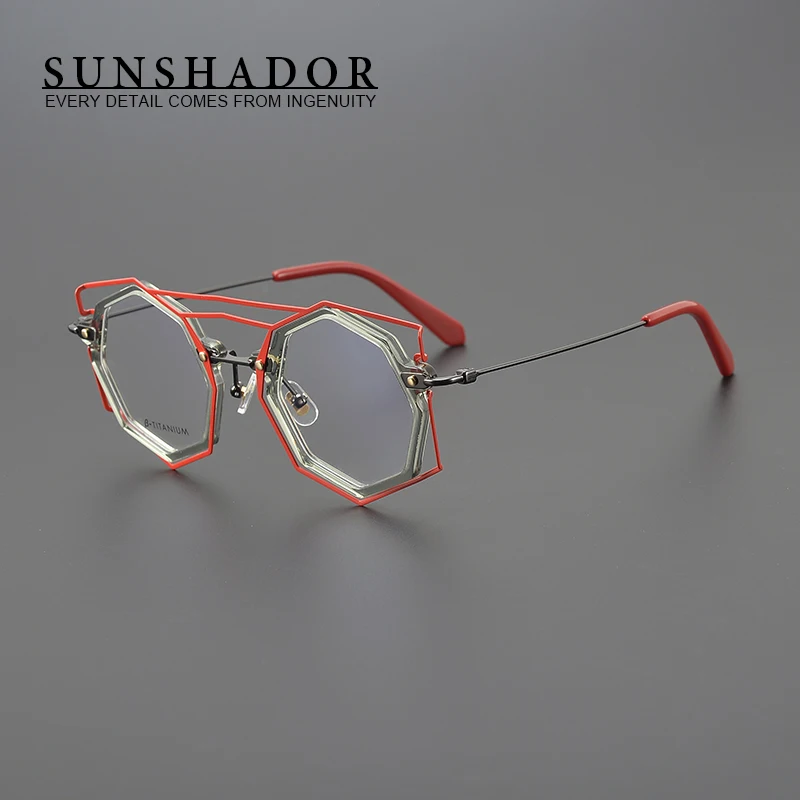 

Unique Polygon Glasses Frame Light Weight Personalized Design for Men and Women Eyeglasses Prescription myopia eyewear