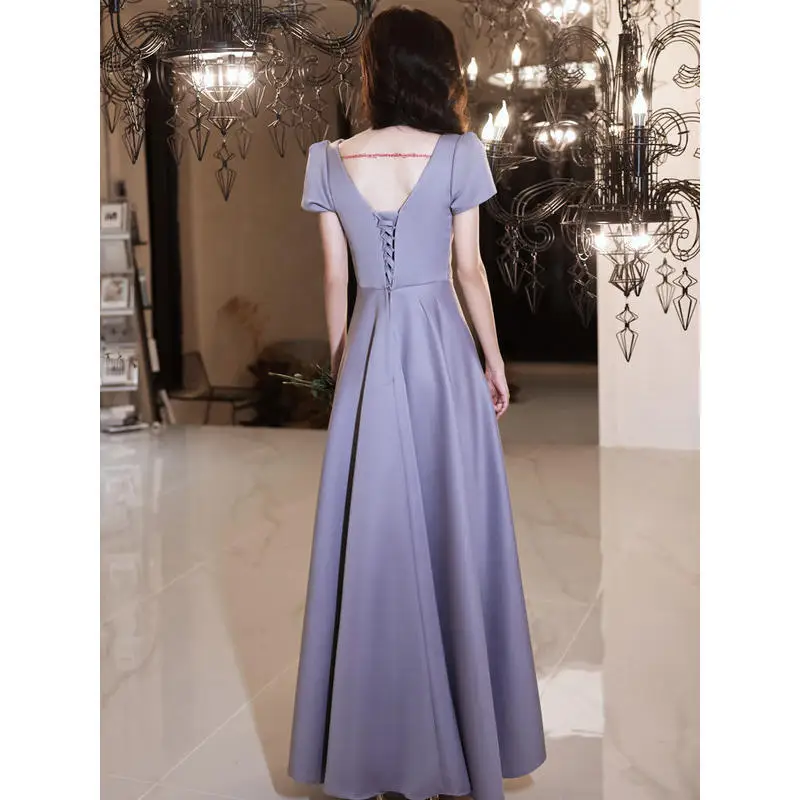 Light purple sweat long lady girl women princess banquet party ball  bridesmaid prom dress performance gown - AliExpress 320