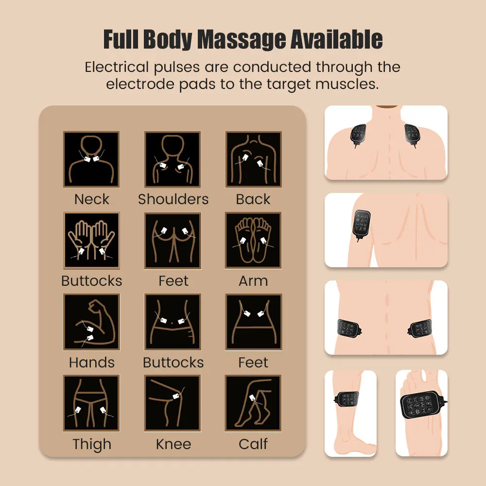 12 Modes Electric TENs RELAX Muscle Stimulator EMS Acupuncture Body Massager Nasal Therapy Machine Slimming Electrostimulator