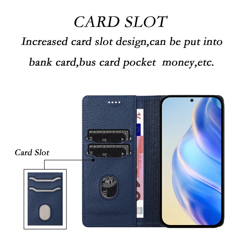 Luxurious RFID Blocking Leather Phone Case with Magnetic Wallet and Card Slots