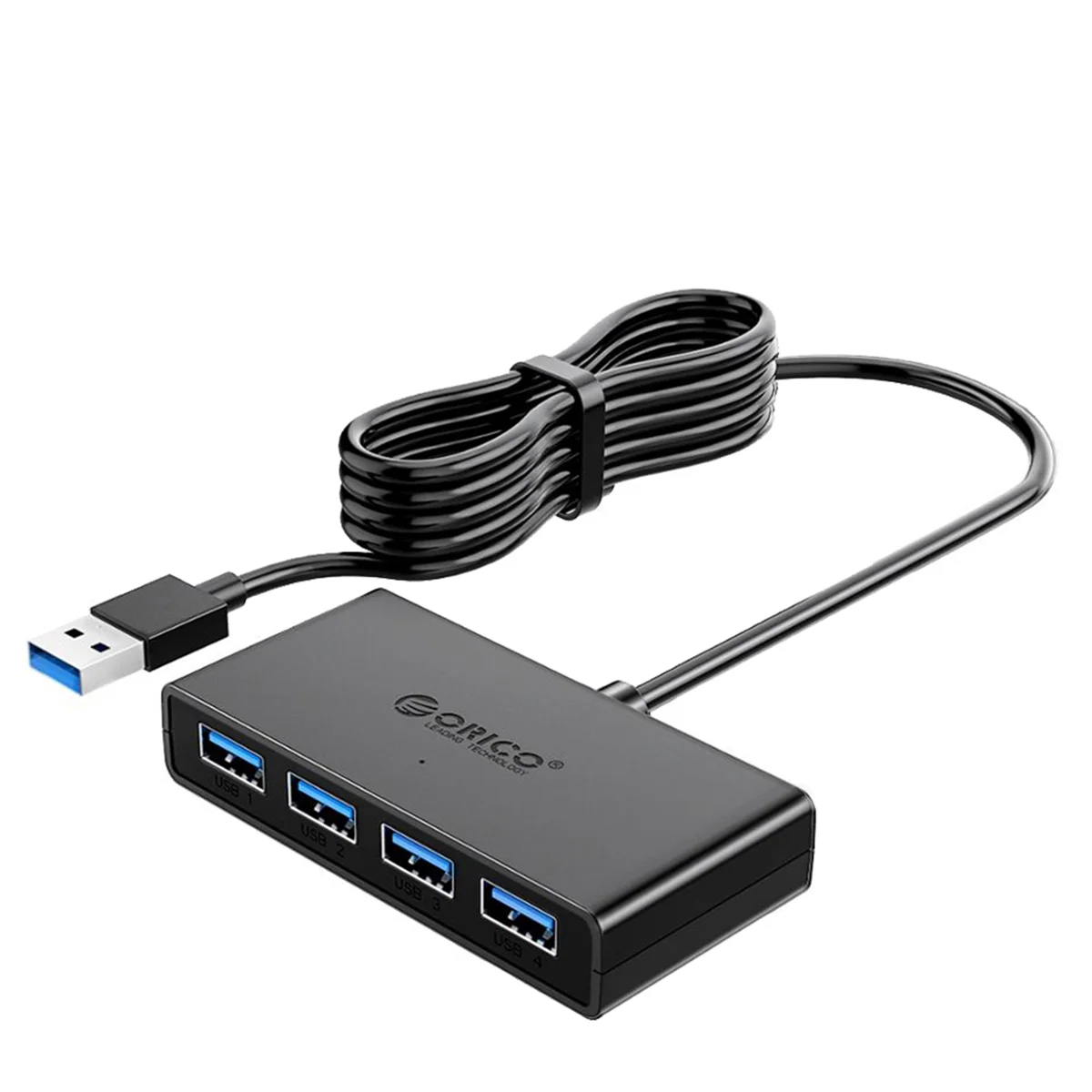ORICO Hub USB 4 Ports Multi USB 3.0 Hub Splitter with Power Supply for PC Windows Mac Computer Accessories 150cm&mdash;AA56