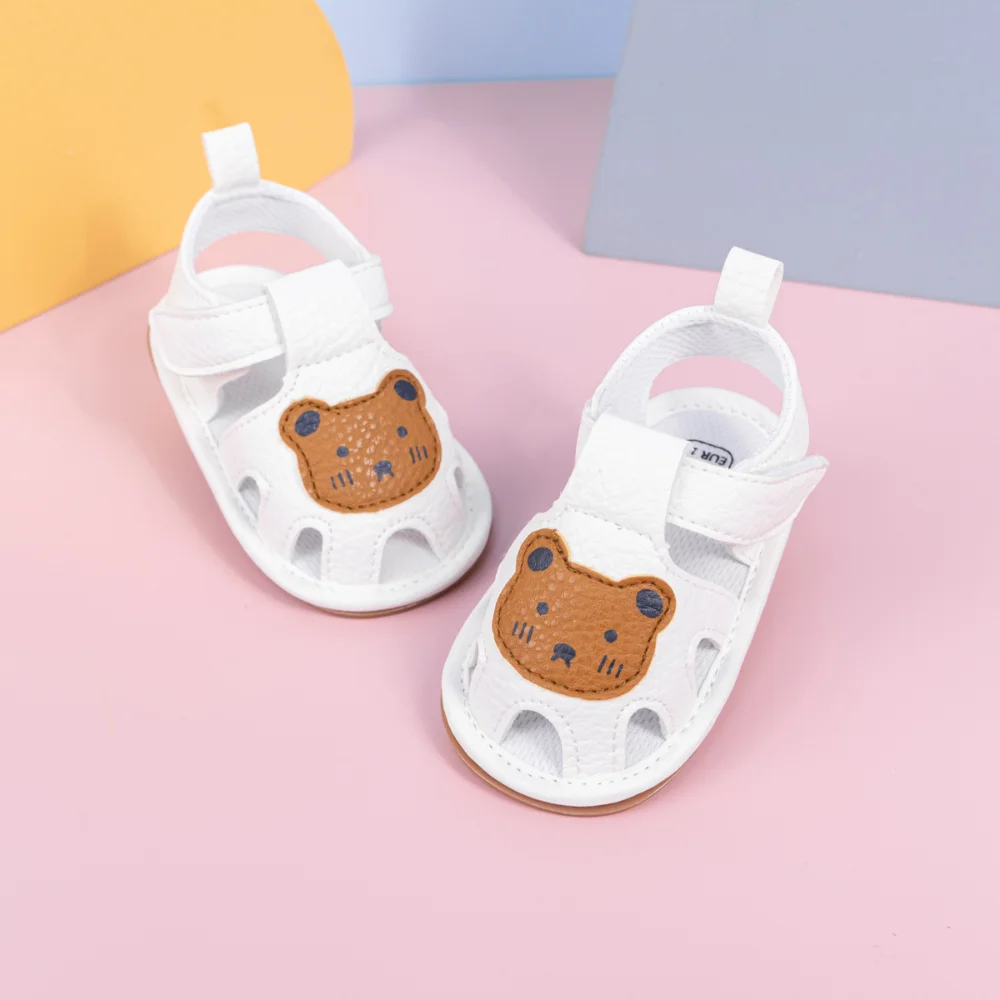 Summer Baby Toddler Shoes 0-18 Months Baby Soft Bottom Non-slip Head Wrapped Anti-collision Hundred Sandals Classic Bear Shoes 2