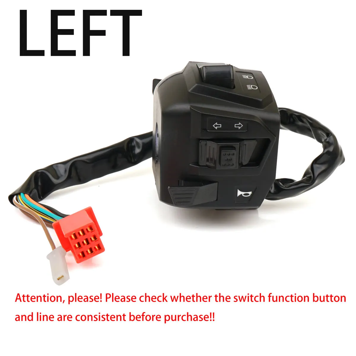 22mm Motorcycle HandleBar Switch With LED Choke Horn Turn Signal