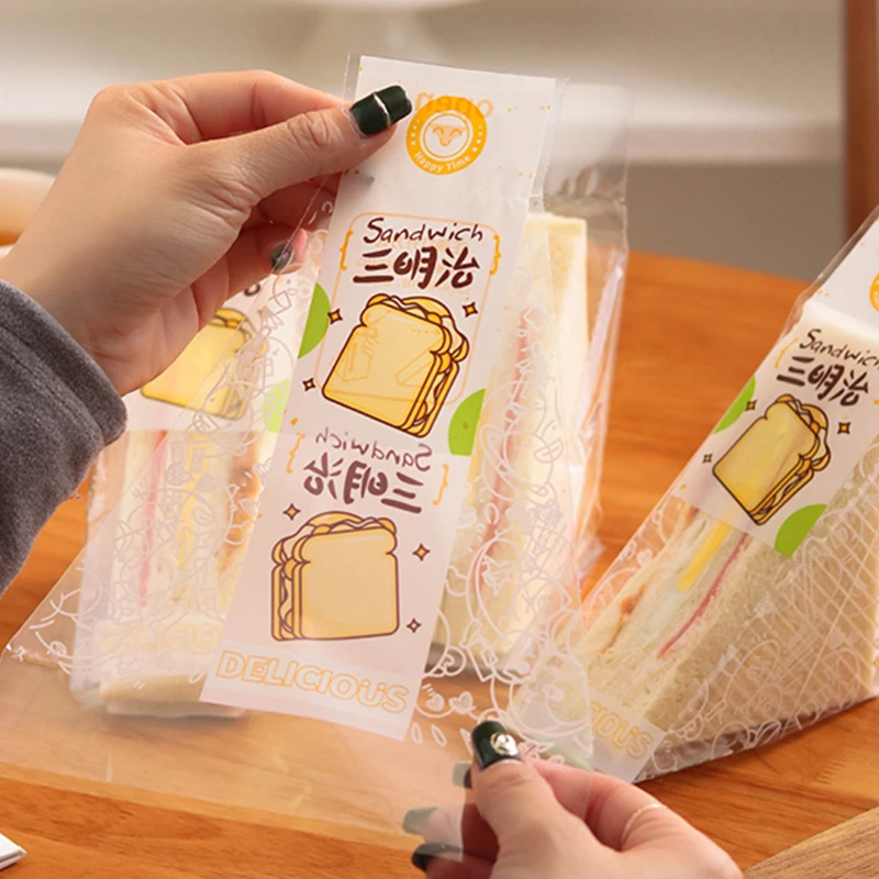 Sandwich Plastic Packaging Bags 100 Pcs For Bread Birthday Party