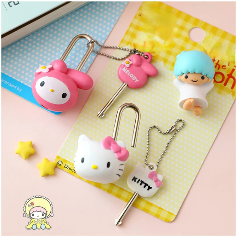 Sanrio Hello Kitty Mini Padlocks Anime Travel Wedding Jewelry Box Diary Book Suitcase Cute Drawer Backpack Lock Gift for Friend