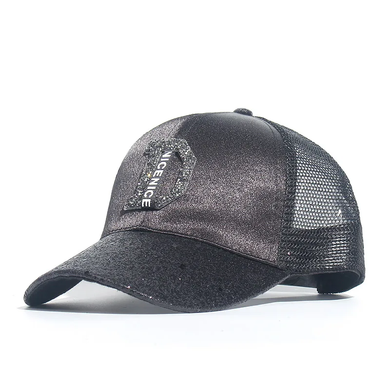 Baseball Cap Children Girls Rhinestone Sequin Letter A D Baseball Cap Summer Girl Female Snapback Hip Hop Caps Adjustable Sun Hat
