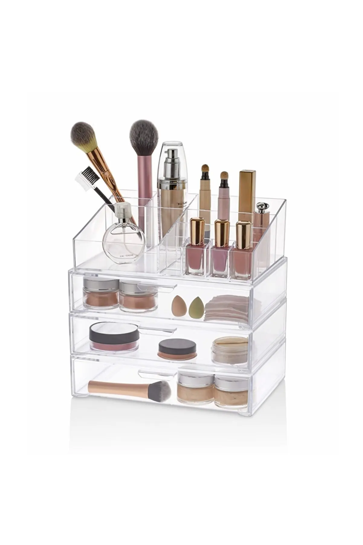 3 drawers Makeup Organizer Kit Cosmetics Jewelry Acrylic Organizer Storage AliExpress