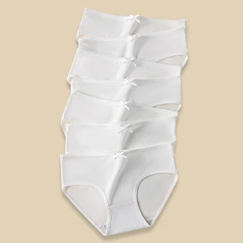 7 pezzi mutandine usa e getta da donna slip bianchi biancheria intima di cotone traspirante morbidi ragazze carine mutandine mutande solide lingerie femminile 1
