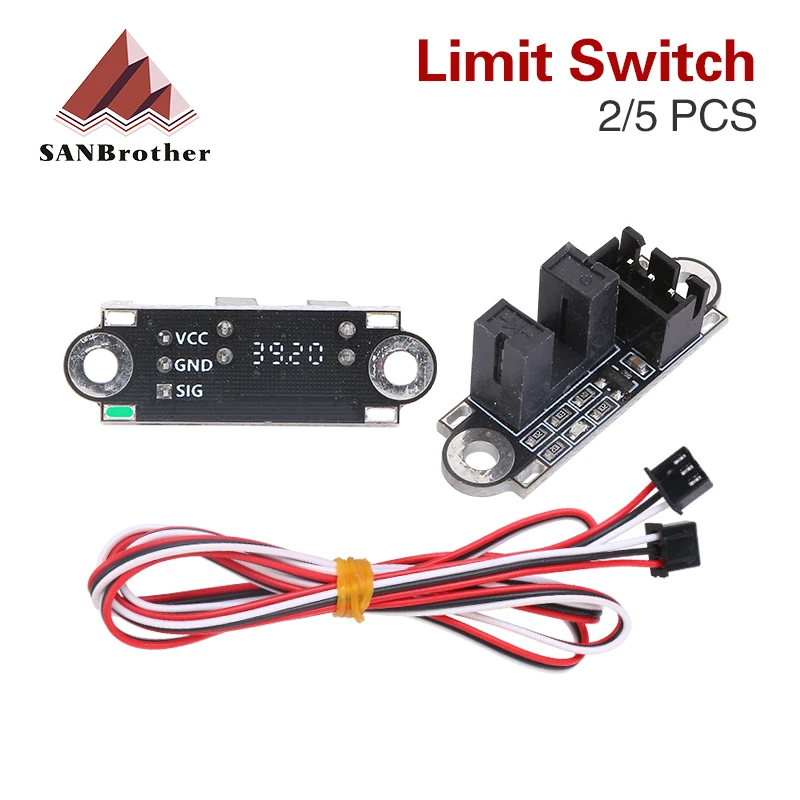 

2/5pcs 3D Printer Optical Endstop optical switch sensor photoelectric light control optical limit switch module with 1M cable