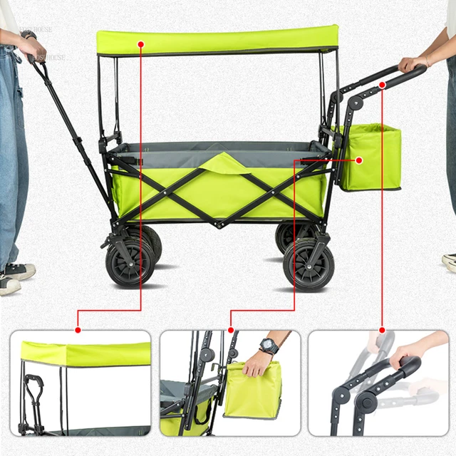 Modern Kerti Kocsik Kültéri Piknik Összecsukható Kocsi Kerekekkel Kemping Horgászkocsi Bevásárlókosár Hordozható - Image 4